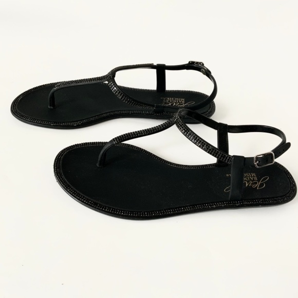 Jewel Badgley Mischka Thongs Sandals Black Jelly 7 - Picture 10 of 15